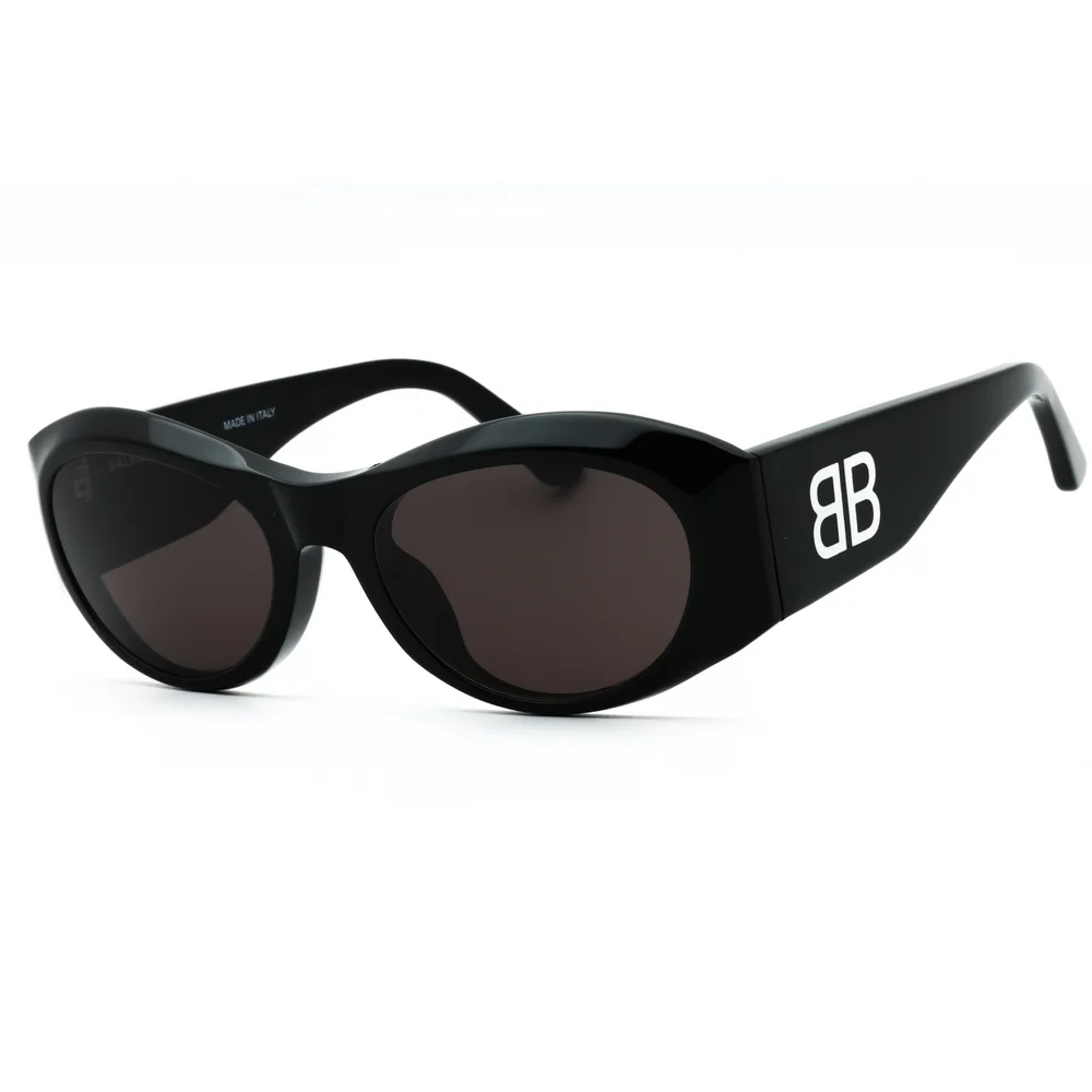 NWT Balenciaga BB0396SK Black Oval 55mm Sunglasses
